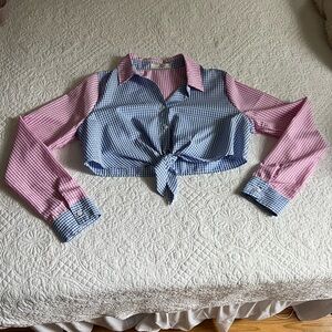 Molly Green Two Toned Cropped Button Up